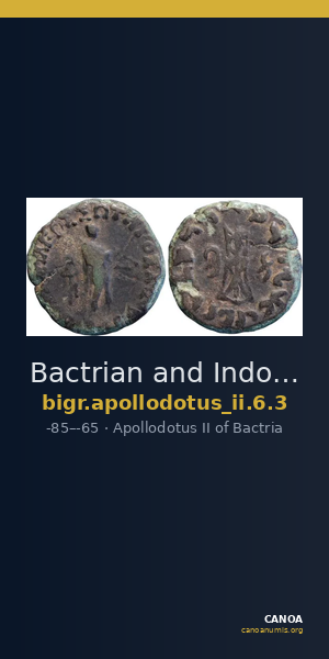 Bactrian and Indo-Greek Coinage Apollodotus II 6.3 — CANOA