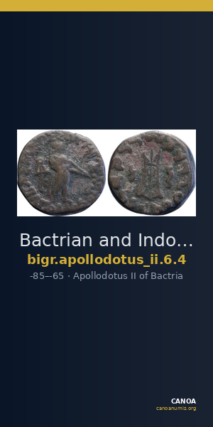 Bactrian and Indo-Greek Coinage Apollodotus II 6.4 — CANOA