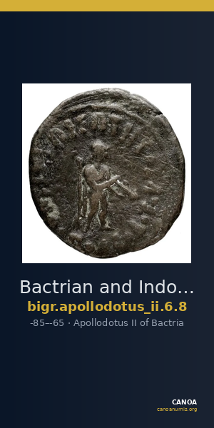 Bactrian and Indo-Greek Coinage Apollodotus II 6.8 — CANOA