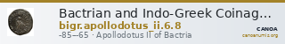 Bactrian and Indo-Greek Coinage Apollodotus II 6.8 — CANOA
