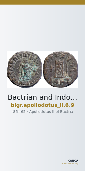 Bactrian and Indo-Greek Coinage Apollodotus II 6.9 — CANOA