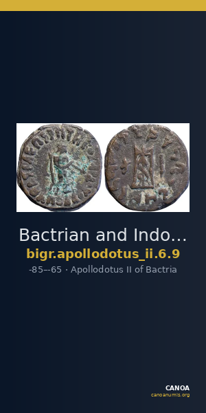 Bactrian and Indo-Greek Coinage Apollodotus II 6.9 — CANOA