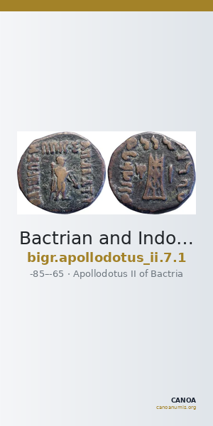 Bactrian and Indo-Greek Coinage Apollodotus II 7.1 — CANOA
