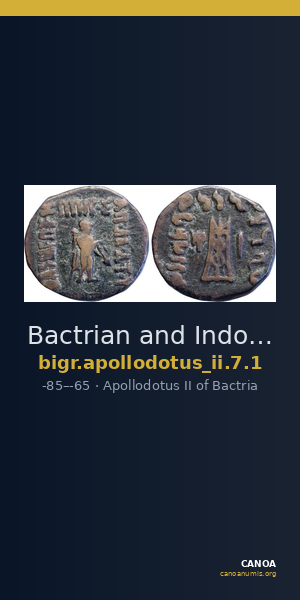 Bactrian and Indo-Greek Coinage Apollodotus II 7.1 — CANOA