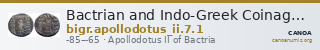 Bactrian and Indo-Greek Coinage Apollodotus II 7.1 — CANOA