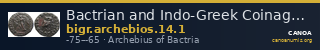 Bactrian and Indo-Greek Coinage Archebios 14.1 — CANOA