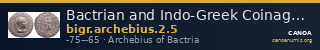 Bactrian and Indo-Greek Coinage Archebius 2.5 — CANOA