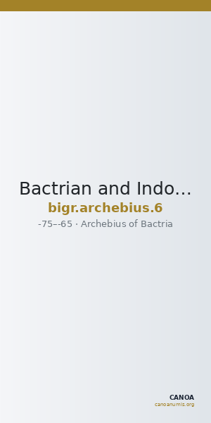 Bactrian and Indo-Greek Coinage Archebius 6 — CANOA