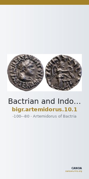 Bactrian and Indo-Greek Coinage Artemidorus 10.1 — CANOA