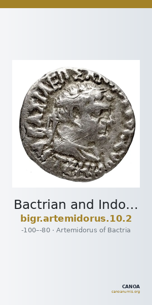 Bactrian and Indo-Greek Coinage Artemidorus 10.2 — CANOA
