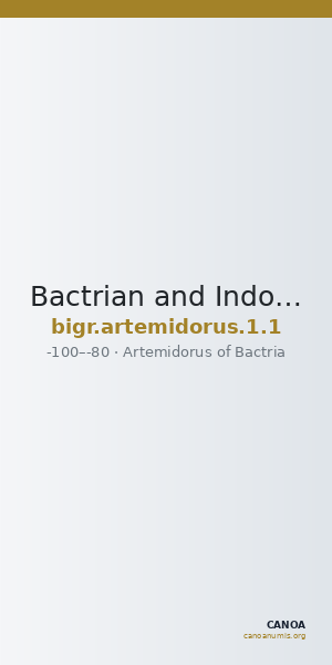 Bactrian and Indo-Greek Coinage Artemidorus 1.1 — CANOA