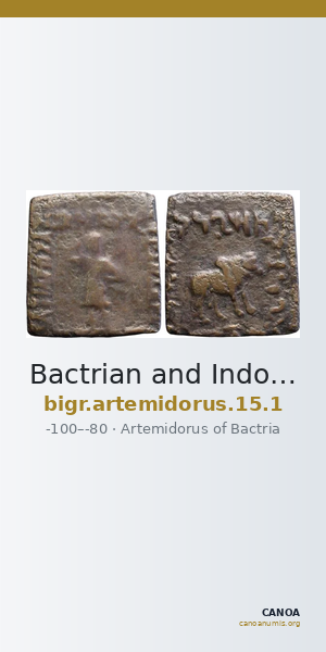 Bactrian and Indo-Greek Coinage Artemidorus 15.1 — CANOA