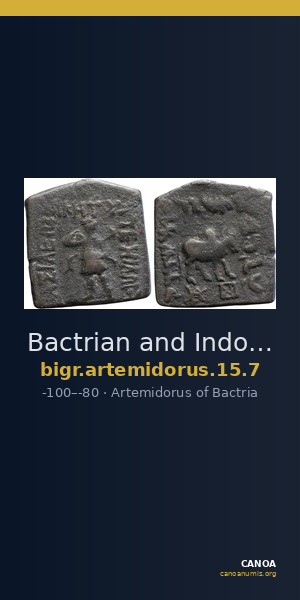 Bactrian and Indo-Greek Coinage Artemidorus 15.7 — CANOA