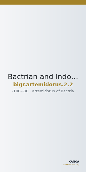 Bactrian and Indo-Greek Coinage Artemidorus 2.2 — CANOA