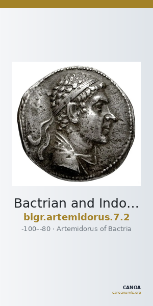 Bactrian and Indo-Greek Coinage Artemidorus 7.2 — CANOA