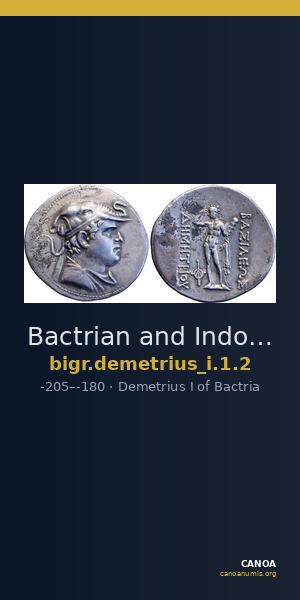 Bactrian and Indo-Greek Coinage Demetrius I 1.2 — CANOA