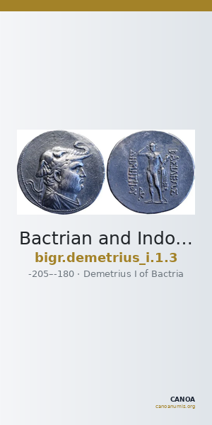 Bactrian and Indo-Greek Coinage Demetrius I 1.3 — CANOA