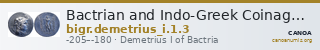 Bactrian and Indo-Greek Coinage Demetrius I 1.3 — CANOA