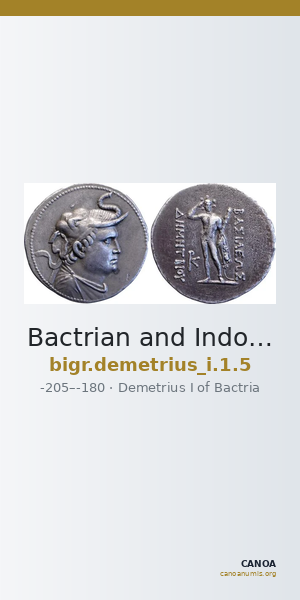 Bactrian and Indo-Greek Coinage Demetrius I 1.5 — CANOA