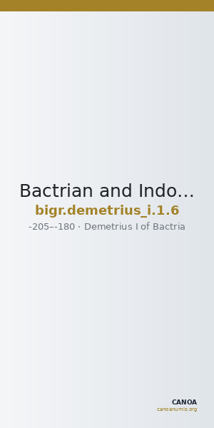 Bactrian and Indo-Greek Coinage Demetrius I 1.6 — CANOA