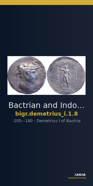 Bactrian and Indo-Greek Coinage Demetrius I 1.8 — CANOA