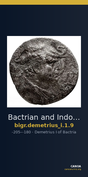 Bactrian and Indo-Greek Coinage Demetrius I 1.9 — CANOA