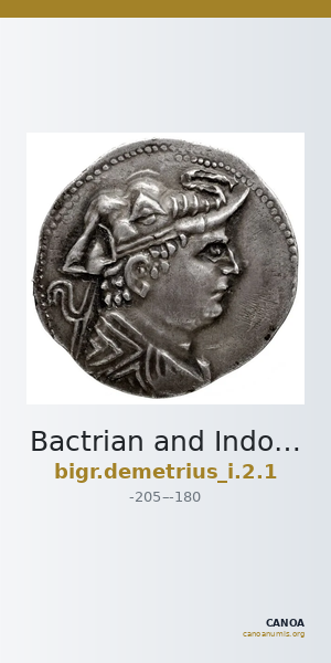 Bactrian and Indo-Greek Coinage Demetrius I 2.1 — CANOA