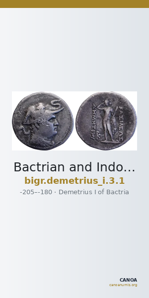 Bactrian and Indo-Greek Coinage Demetrius I 3.1 — CANOA