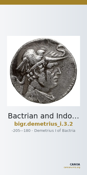 Bactrian and Indo-Greek Coinage Demetrius I 3.2 — CANOA