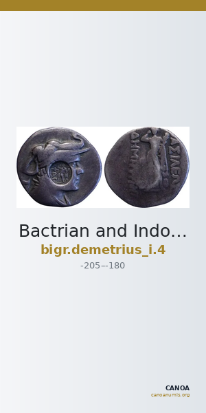 Bactrian and Indo-Greek Coinage Demetrius I 4 — CANOA