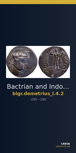 Bactrian and Indo-Greek Coinage Demetrius I 4.2 — CANOA