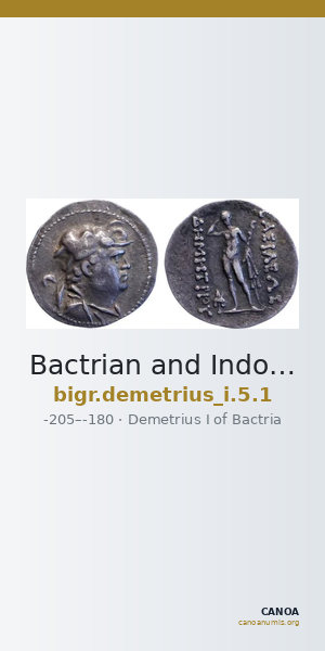 Bactrian and Indo-Greek Coinage Demetrius I 5.1 — CANOA