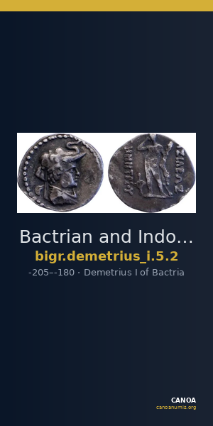 Bactrian and Indo-Greek Coinage Demetrius I 5.2 — CANOA