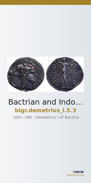 Bactrian and Indo-Greek Coinage Demetrius I 5.3 — CANOA