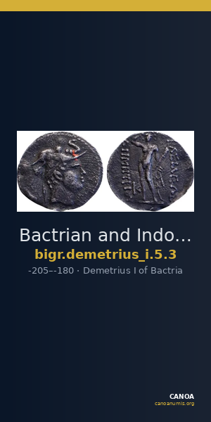 Bactrian and Indo-Greek Coinage Demetrius I 5.3 — CANOA