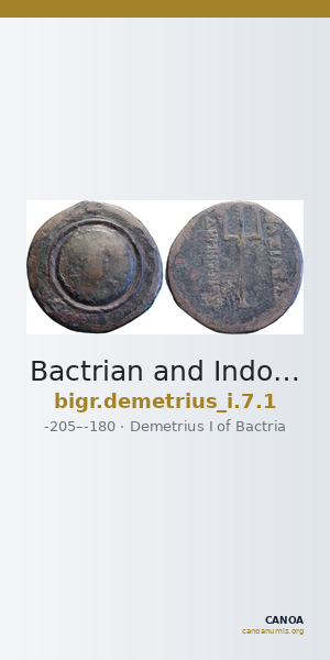 Bactrian and Indo-Greek Coinage Demetrius I 7.1 — CANOA