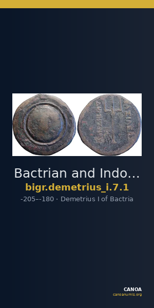 Bactrian and Indo-Greek Coinage Demetrius I 7.1 — CANOA