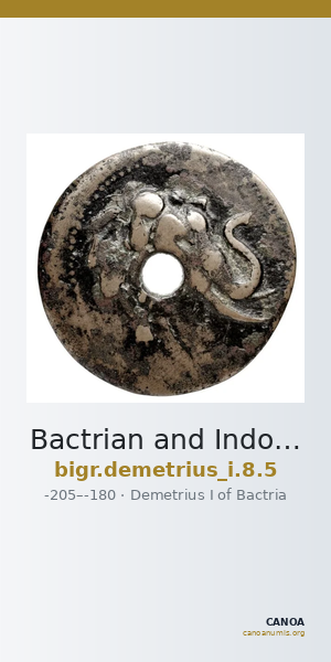 Bactrian and Indo-Greek Coinage Demetrius I 8.5 — CANOA