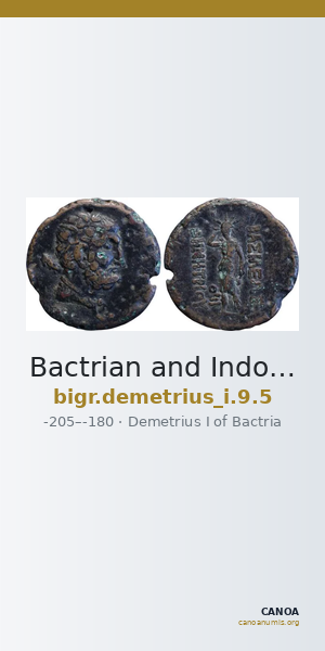 Bactrian and Indo-Greek Coinage Demetrius I 9.5 — CANOA