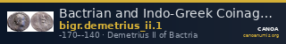Bactrian and Indo-Greek Coinage Demetrius II 1 — CANOA