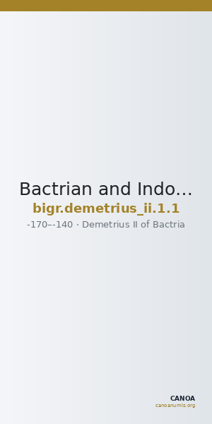 Bactrian and Indo-Greek Coinage Demetrius II 1.1 — CANOA
