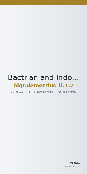 Bactrian and Indo-Greek Coinage Demetrius II 1.2 — CANOA