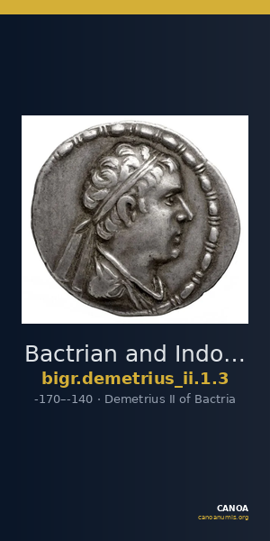 Bactrian and Indo-Greek Coinage Demetrius II 1.3 — CANOA