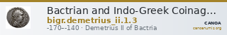 Bactrian and Indo-Greek Coinage Demetrius II 1.3 — CANOA