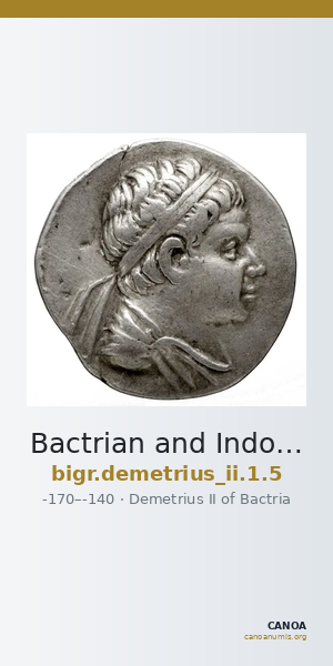 Bactrian and Indo-Greek Coinage Demetrius II 1.5 — CANOA