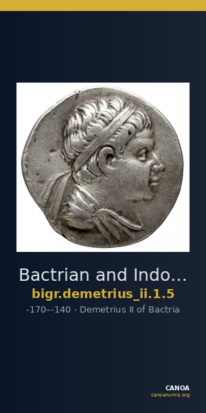 Bactrian and Indo-Greek Coinage Demetrius II 1.5 — CANOA