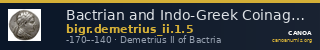 Bactrian and Indo-Greek Coinage Demetrius II 1.5 — CANOA