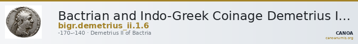 Bactrian and Indo-Greek Coinage Demetrius II 1.6 — CANOA