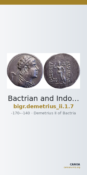 Bactrian and Indo-Greek Coinage Demetrius II 1.7 — CANOA