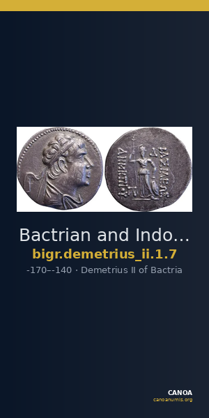 Bactrian and Indo-Greek Coinage Demetrius II 1.7 — CANOA